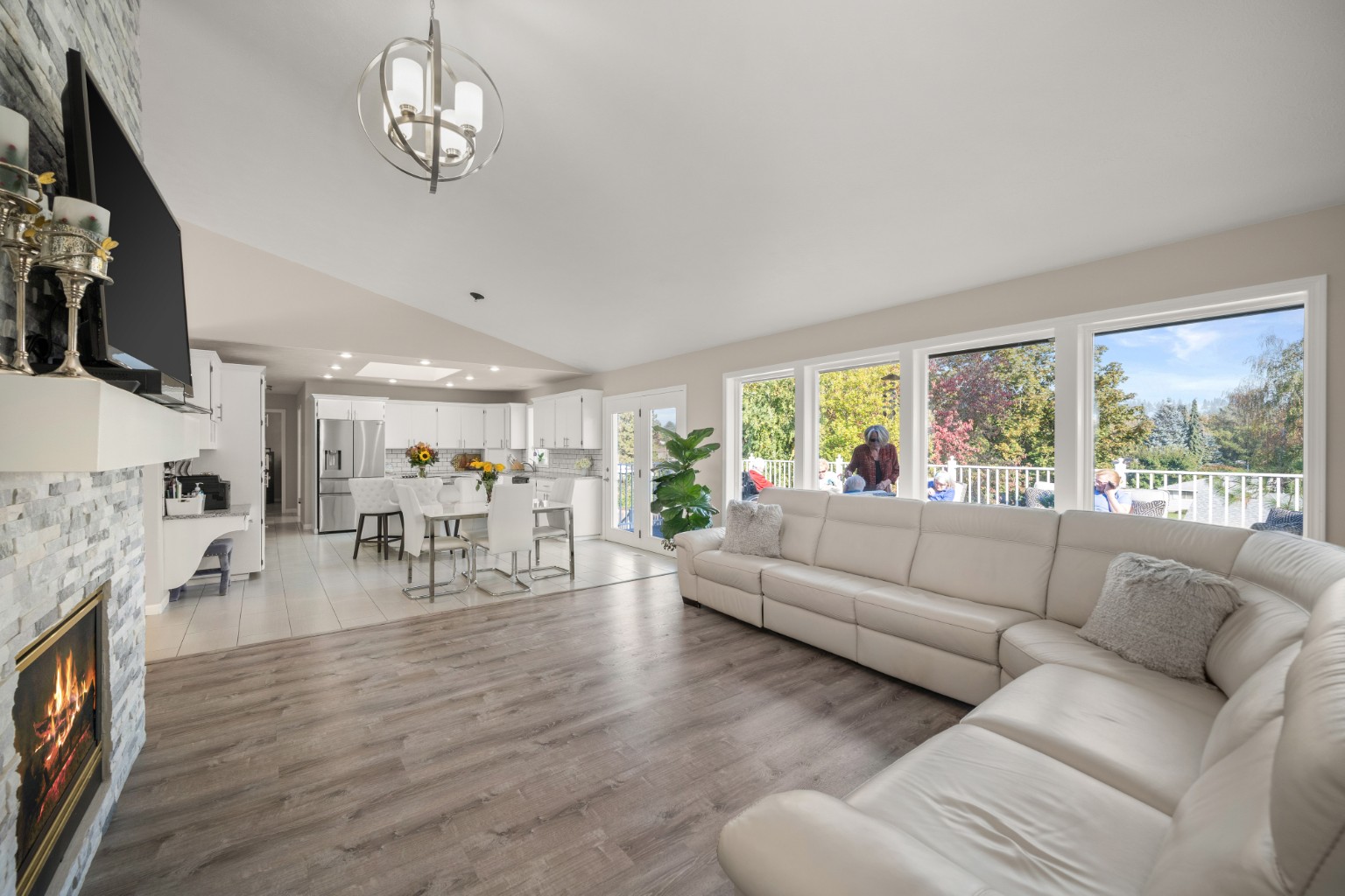Bright living room inside Golden Horizon Adult Family Home